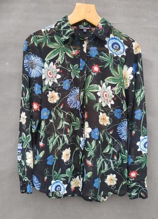 Шифонова блуза ботанічний принт uk10