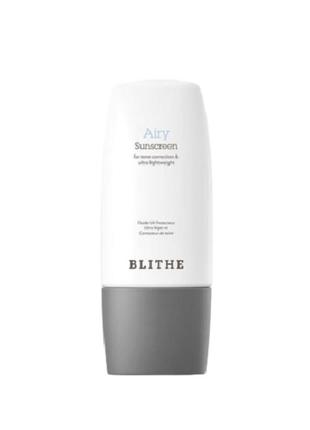 Легкий сонцезахисний крем blithe uv protector airy sunscreen for tone correction & ultra-lightweight spf50+ pa++++ 50 мл