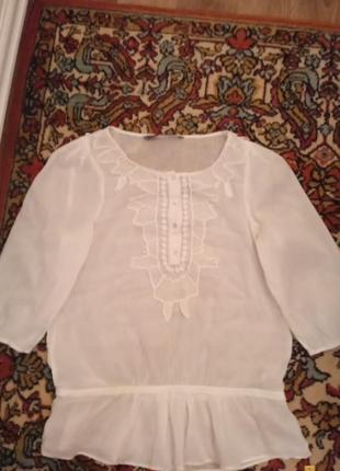 Женская белая блуза zara зара4 фото
