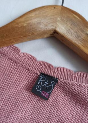 Розовый винтажный вязаный топ/кардиган с красивыми пуговицами3 фото