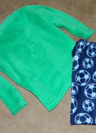 Детская пижама с футбольными мячами тёплая травка на малыша 3-4 года primark essentials.2 фото