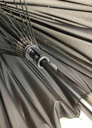 Механічна чоловіча парасолька-тростина на 24 спиці від toprain, чорна, tr0611-15 фото