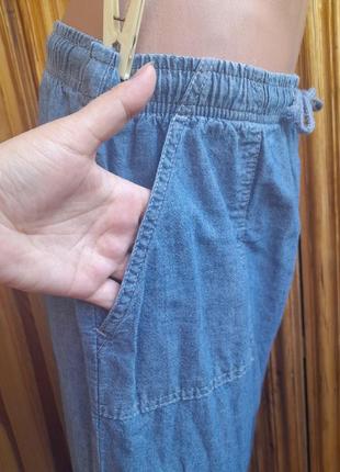 Стильные хлопковые легкие брюки на резинке5 фото