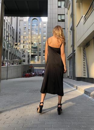 Классическое платье комбинация чёрный цвет слип дресс5 фото