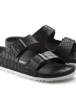 Сланцы birkenstock arizona exquisite kroko black natural leather