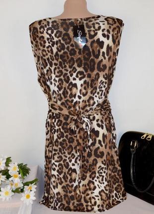 Брендовое леопардовое вечернее короткое мини платье туника style великобритания3 фото