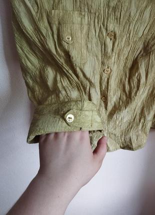 Блузка зеленая мятка стиль 90 с подплечниками4 фото