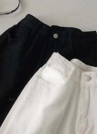 Шорты женские джинсовые молочные однотонные на высокой посадке с карманами на пуговице качественные стильные трендовые3 фото