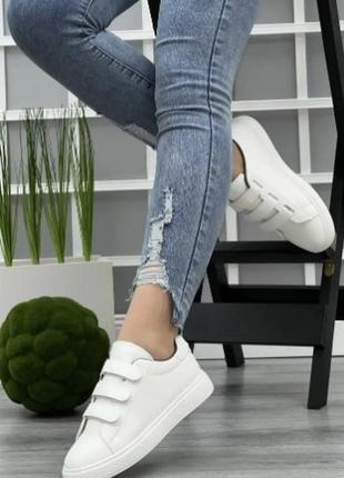 Кросівки жіночі білі на резинці (нс-19б)2 фото