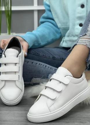Кросівки жіночі білі на резинці (нс-19б)3 фото