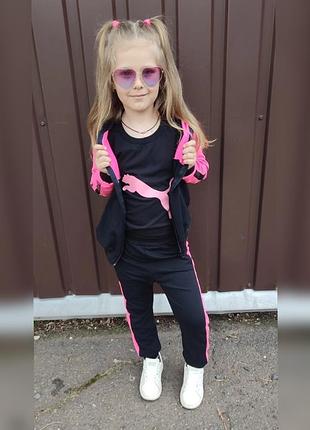 Костюм трійка для дівчинки від 74 до 146