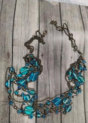 Багаторядне намисто зі скла