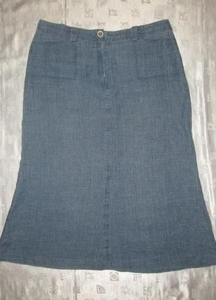 Льняная джинсовая юбка principles 100% ленine3 фото