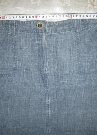 Льняная джинсовая юбка principles 100% ленine8 фото