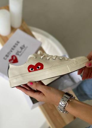 Кеди бежеві converse chuck taylor all-star 70s ox comme des garcons play beige