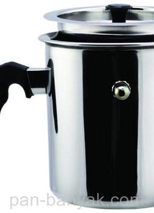 Молочник empire  с двойными стенками и эбонитовой ручкой 1,5л нержавейка (0116 em)