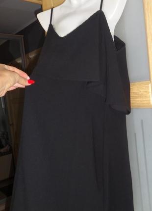 Zara красивое свободное чёрное платье 46 48 m l4 фото