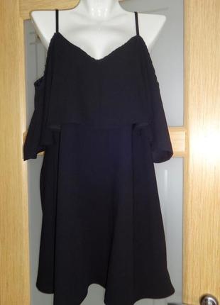 Zara красивое свободное чёрное платье 46 48 m l2 фото