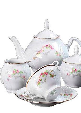 Чайний сервіз thun bernadotte 6151011 на 6 персон 17 предметів 205мл низькі фарфор (6151011)