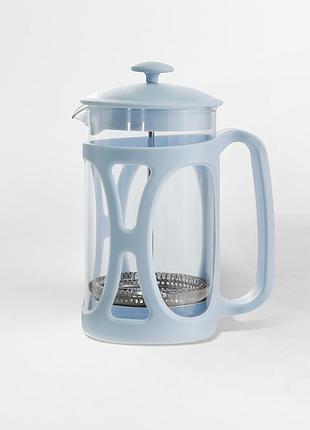 Заварник-прес maestro blue блакитний 1л скло (1663-1000blue mr)