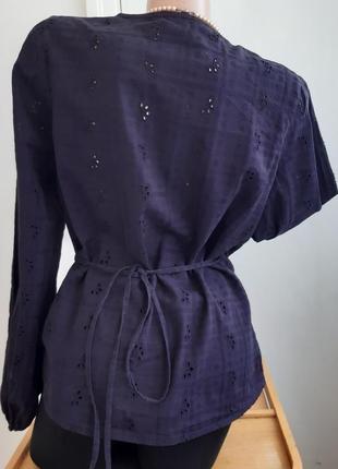 Блуза прошва, кимоно на запах, поясок, размер 38/405 фото