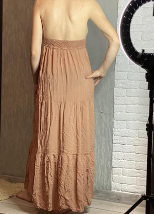 Ярусное сарафан платье с вязаным крючкованным топом, xs-s2 фото
