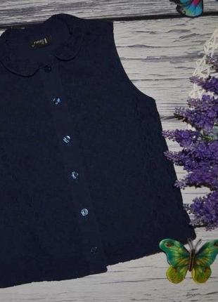 6 лет 116 см фирменная натуральная блузка блуза туника с выбитым кружевом next некст5 фото