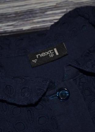 6 лет 116 см фирменная натуральная блузка блуза туника с выбитым кружевом next некст6 фото