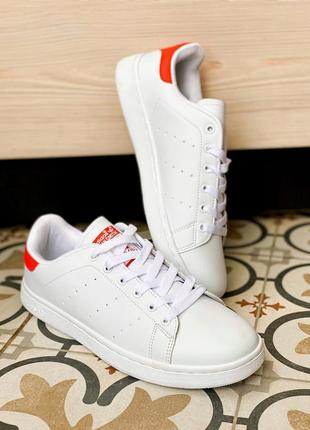 Кроссовки кеды adidas stan smith red and white4 фото