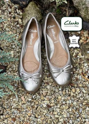 Clarks(англия) фирменные кожаные слипоны балетки мокасины 39р.