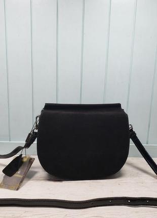 Женская замшевая сумка polina & eiterou жіноча замшева чорна2 фото