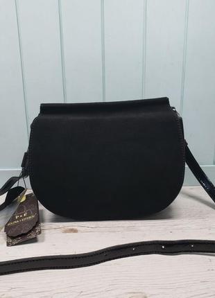 Женская замшевая сумка polina & eiterou жіноча замшева чорна3 фото
