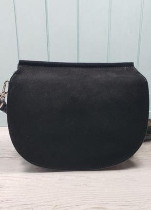Женская замшевая сумка polina & eiterou жіноча замшева чорна6 фото