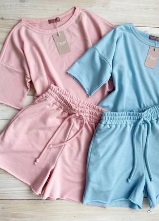 Літній бавовняний костюм. бавовняна футболка та шорти