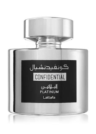 Lattafa perfumes confidential platinum 100 мл унисекс4 фото