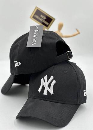 Кепка черная женская мужская в стиле new york yankees  бейсболка нью йорк унисекс люкс качество