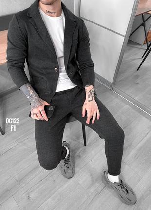 Костюм чоловічий классика сірий / классический костюм серый штаны + пиджак2 фото