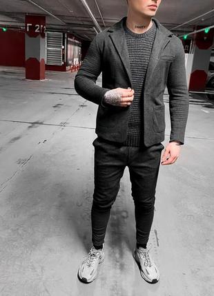 Костюм чоловічий классика сірий / классический костюм серый штаны + пиджак3 фото