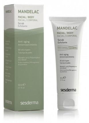 Скраб с миндальной кислотой для лица и тела sesderma mandelac scrub face and body 50 мл1 фото