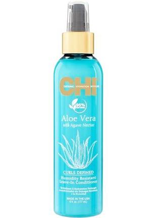 Кондиціонер, що не змивається, з алое chi aloe vera humidity resistant leave-in conditioner 177ml