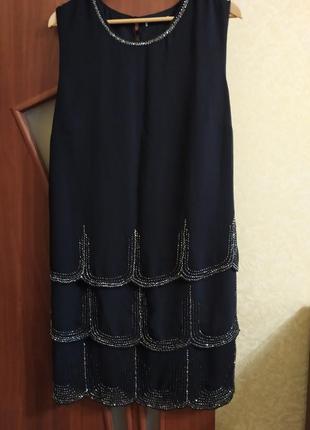 Шикарное нарядное платье вышитое бисером1 фото
