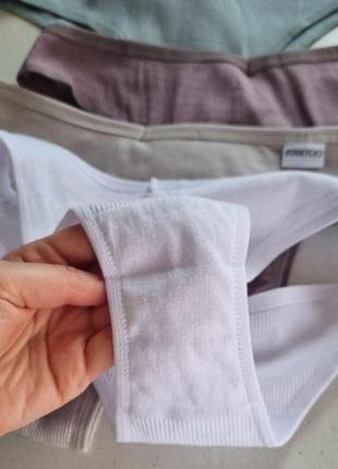 Набор женских трусов, трусики стринги однотонные, котоновые бразилиан 5 ...