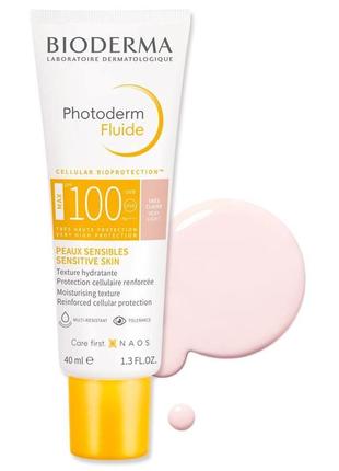 Біодерма фотодерм max емульсія світлий тон bioderma photoderm max fluide spf 100 teinte tres claire 40 мл2 фото