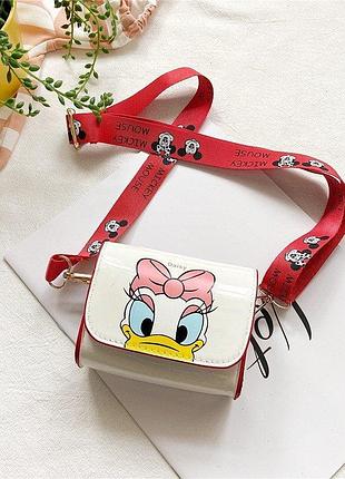 Детская маленькая сумочка в стиле дисней дейзи дак белая (338)