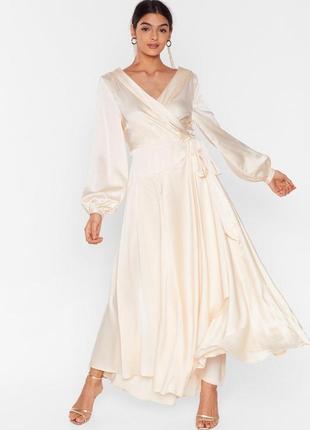 Выпускное свадебное макси платье с открытой спиной cowl back satin3 фото