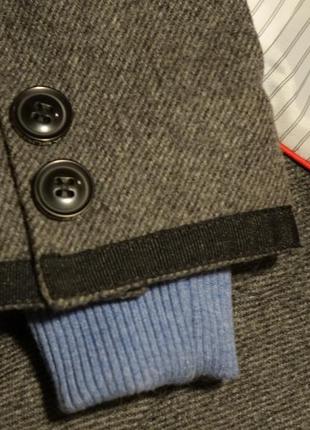 Теплая короткая серая шерстяная куртка со съемной манишкой superdry великобритания s6 фото