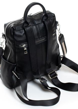 Жіноча шкіряна сумка-рюкзак alex rai 8781-9 black2 фото