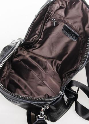 Жіноча шкіряна сумка-рюкзак alex rai 8781-9 black4 фото