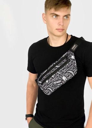 Сумка-бананка intruder чорно-біла bunny