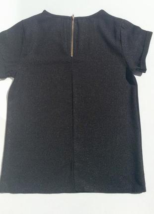 Кофточка черная с люрексом, короткий рукав, размер 362 фото